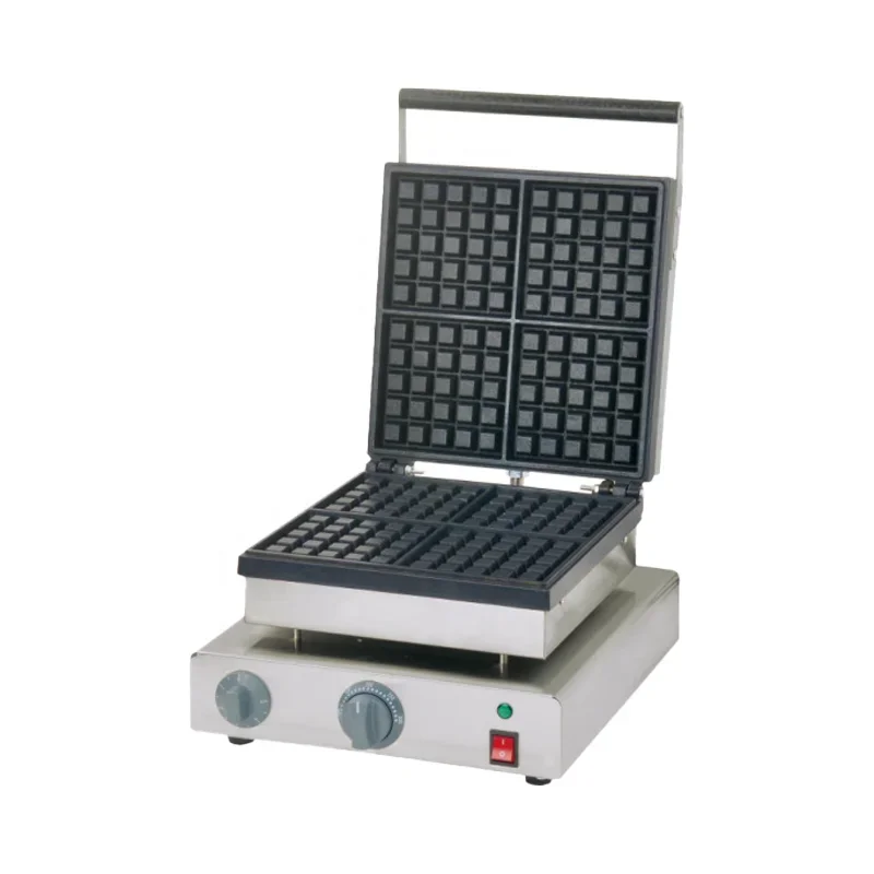 Waffle Iron Belgian - シェフプロセンシャルズ 4プレート業務用ワッフルメーカー 高品質ベルギーワッフルアイロン ワッフル・クロワッサン焼き キッチンマシン