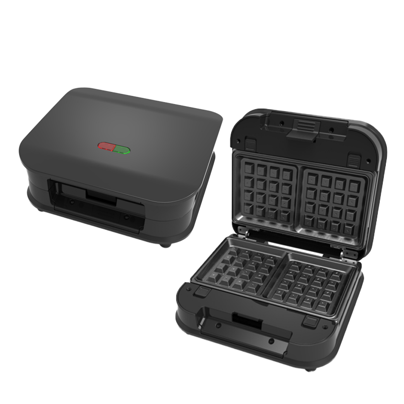 Waffle Iron Belgian - コンパクトな2枚焼きベルギーワッフルメーカー、取り外し可能なノンスティックベーキングプレート付き、素早い朝食に最適
