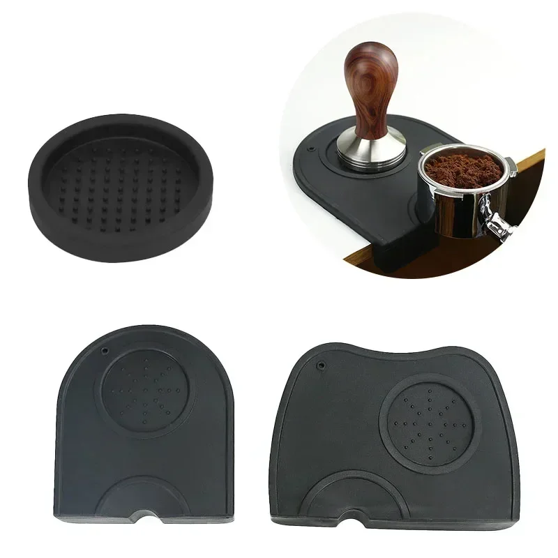Kitchen Appliances Store - コーヒーパウダーパッド滑り止めシリコンタンピングステーションエスプレッソマット家庭用カフェバリスタツールブラックアクセサリーキッチン用品