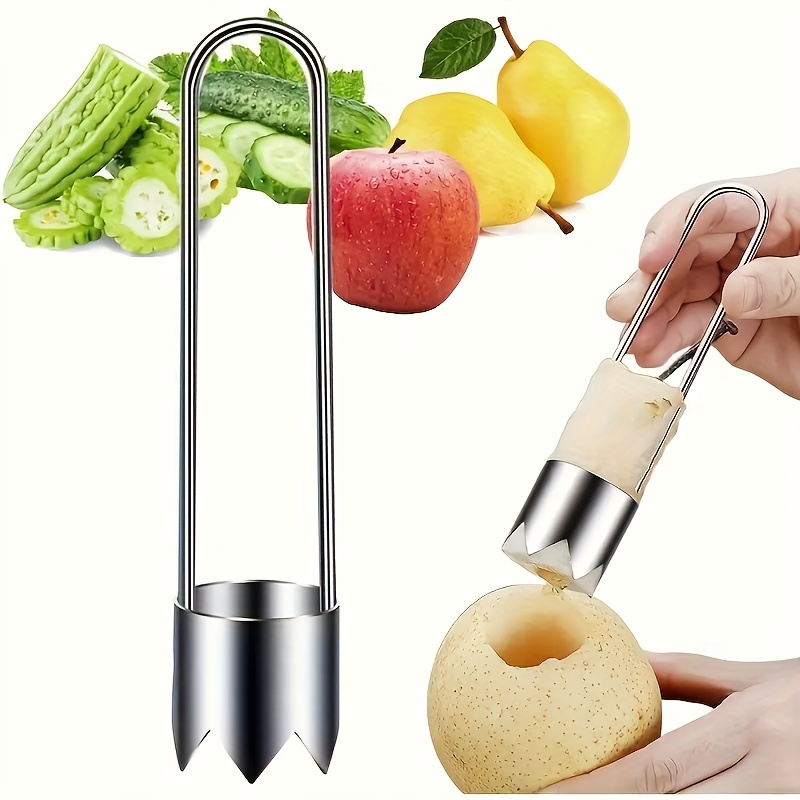 Kitchen Appliances Store - ステンレス製果物野菜芯抜き器、ピーマン種子除去ツール、リンゴ梨芯抜きカッター、キッチンアクセサリーガジェット
