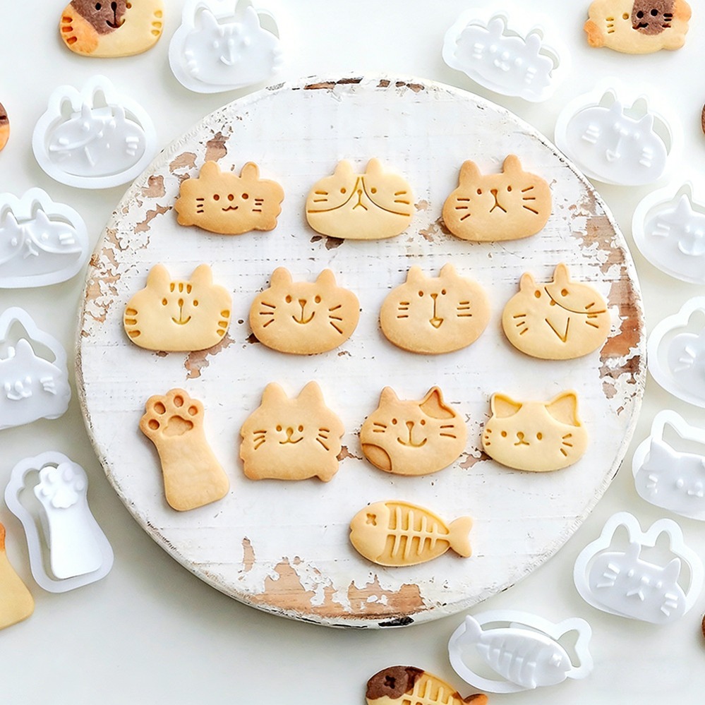 Kitchen Appliances Store - かわいい子猫DIYスタンプクッキーカッター焼き型ベーキングアクセサリーキッチンベーキング用