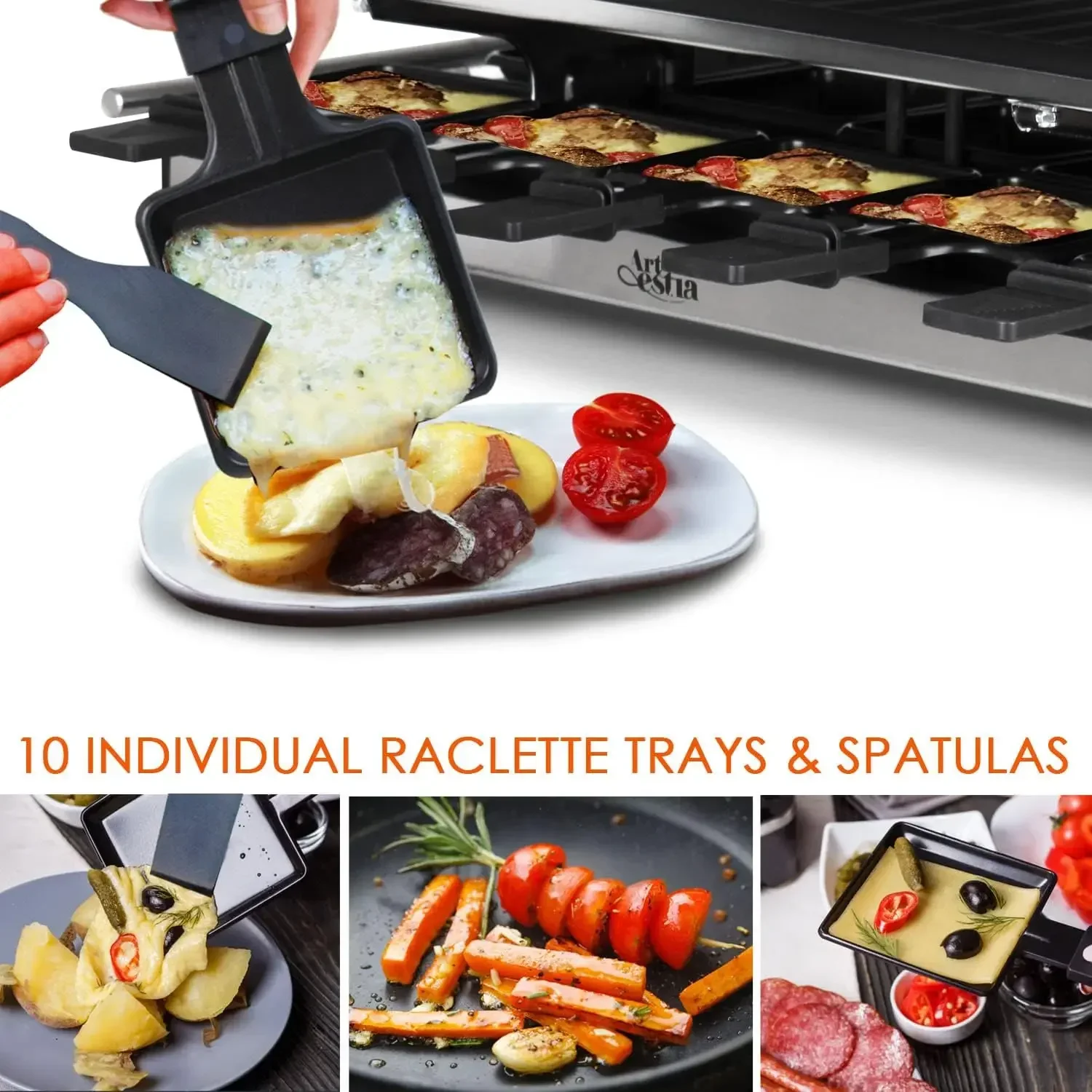 アーティシア ラクレットテーブルグリル、1500W ラクレッ - Raclette Grill Table のレビューと価格