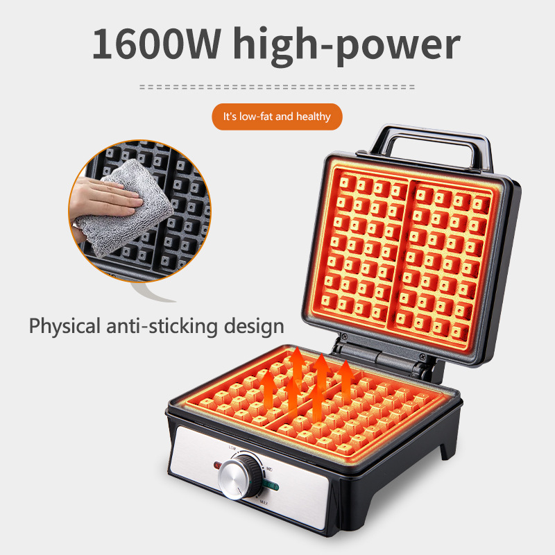 ワッフルメーカー 2枚焼き 温度調節可能 電気朝食ベルギーワ - Waffle Iron Belgian のレビューと価格