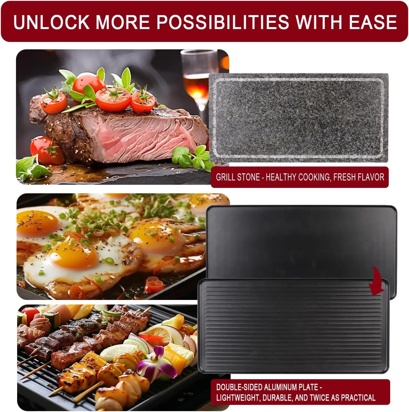 1700W ラクレット電気パーティーグリル（6～8人用） | - Raclette Grill Table のレビューと価格
