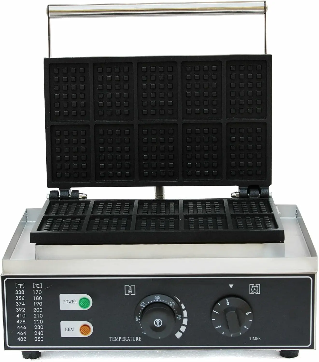 商業用スクエアワッフルメーカー、10グリッド1500W電気ワ - Waffle Iron Belgian のレビューと価格