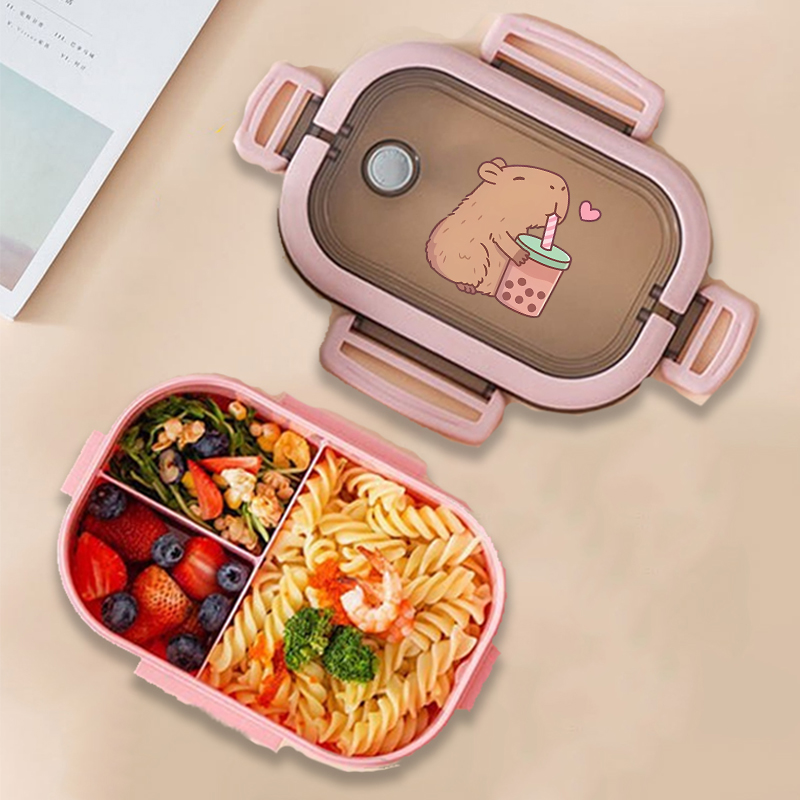 カピバラ弁当箱アニメ動物プリント食品保存容器子供学校ピクニッ - Kitchen Appliances Store のレビューと価格