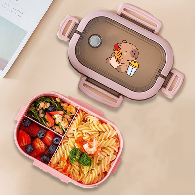 カピバラ弁当箱アニメ動物プリント食品保存容器子供学校ピクニッ - Kitchen Appliances Store のレビューと価格