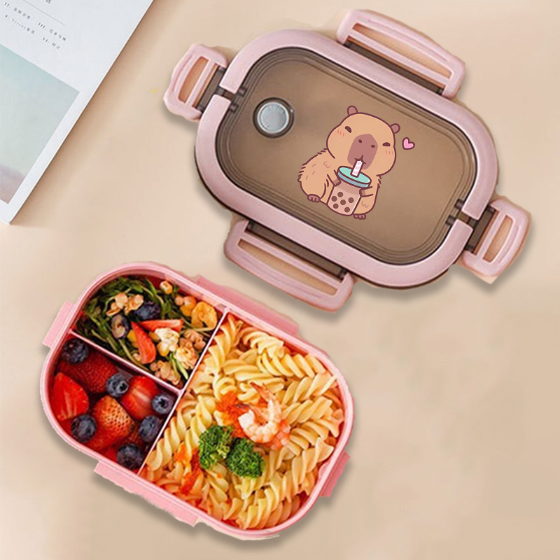 カピバラ弁当箱アニメ動物プリント食品保存容器子供学校ピクニッ - Kitchen Appliances Store のレビューと価格