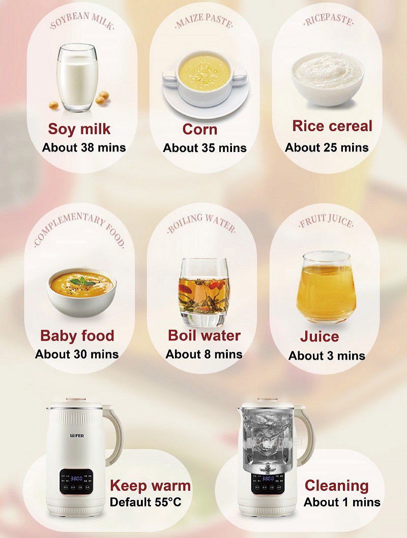 1.5L豆乳メーカー 電動ジューサー 12時間予約機能 ライ - Soy Milk Maker のレビューと価格