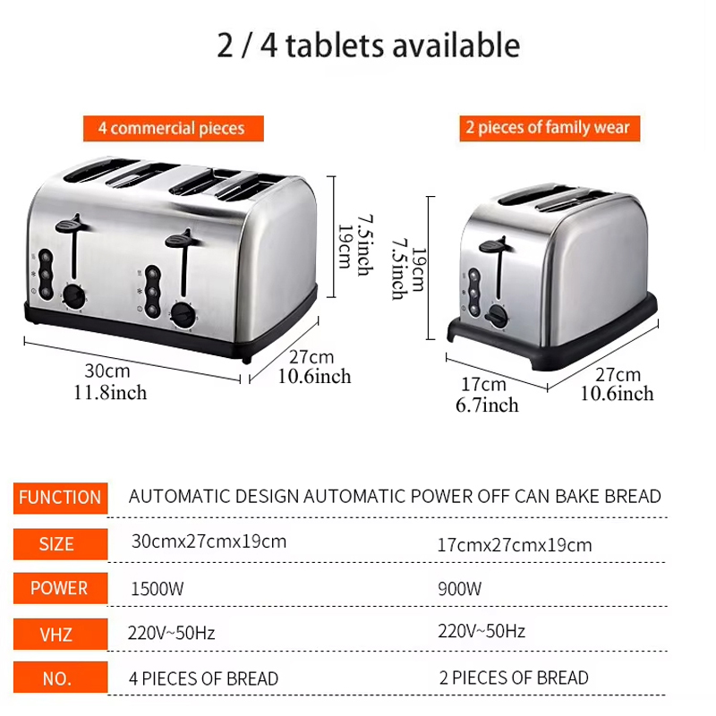 新しいデザインの電気ステンレス鋼トースター 4枚焼き キッチ - Kitchen Appliances Quality のレビューと価格