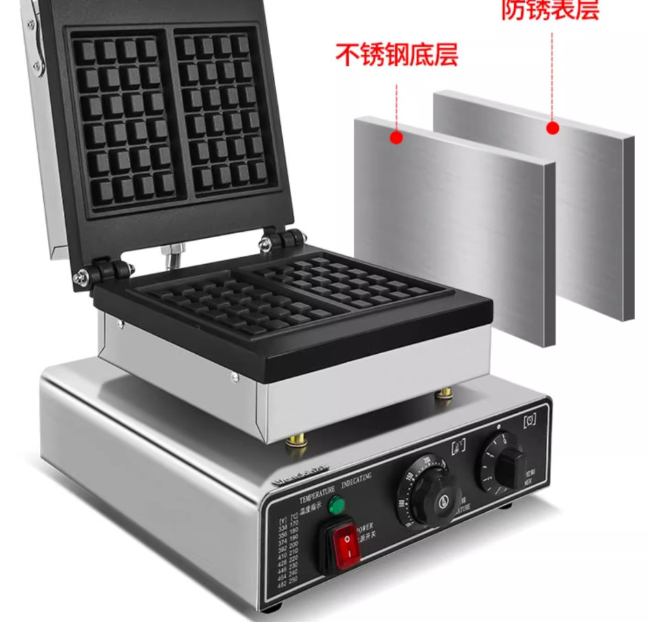 業務用ベルギーワッフルメーカー ノンスティックワッフルアイロ - Waffle Iron Belgian のレビューと価格